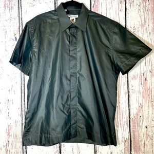 AUTHENTIC Dolce & Gabbana Snap Italy Short Sleeve Shirt Size 39 -15 1/2 Neck EUC